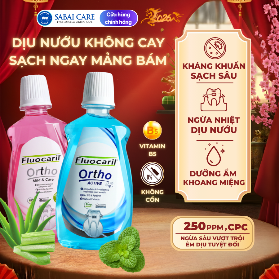 Nước Súc Miệng Cho Người Niềng Răng: Fluocaril, Colgate Ortho, Ortho Kin và Listerine Healthy Bright